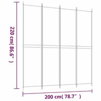 Kamerscherm met 4 panelen 200x220 cm stof zwart 8