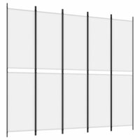 Kamerscherm met 5 panelen 250x220 cm stof wit 2
