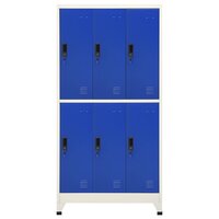 Lockerkast 90x45x180 cm staal grijs en blauw 2