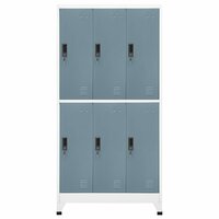 Lockerkast 90x45x180 cm staal lichtgrijs en donkergrijs 2