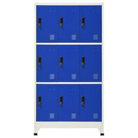 Lockerkast 90x45x180 cm staal grijs en blauw 2