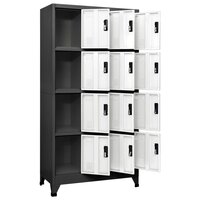 Lockerkast 90x45x180 cm staal antracietkleurig en wit 3