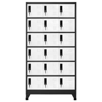 Lockerkast 90x40x180 cm staal antracietkleurig en wit 2