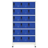Lockerkast 90x40x180 cm staal grijs en blauw 2