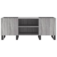Platenkast 121x38x48 cm bewerkt hout grijs sonoma eikenkleurig 4