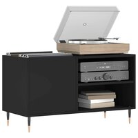 Platenkast 85x38x48 cm bewerkt hout zwart 3