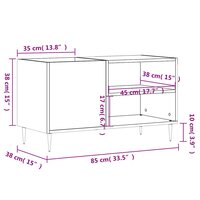 Platenkast 85x38x48 cm bewerkt hout zwart 9