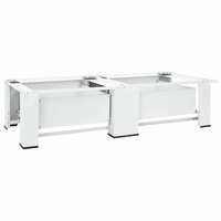 Wasmachine- en drogerverhoger dubbel met lades wit 5