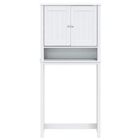 Wasmachinekast BERG 76x27x164,5 cm massief hout wit 3