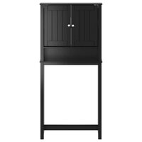 Wasmachinekast BERG 76x27x164,5 cm massief hout zwart 3