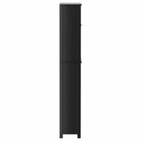 Wasmachinekast BERG 76x27x164,5 cm massief hout zwart 5