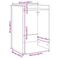 Wasmachinekast Zwart Eiken 67,5 x 48 x 97 cm Bewerkt hout 9