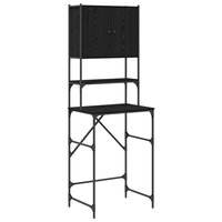 Wasmachinekast Zwart 0ak 68 x 48,5 x 194 cm Bewerkt hout 2