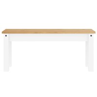 Eetkamerbank PANAMA 105x30x45 cm massief grenenhout wit 4