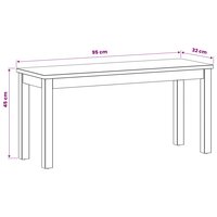 Eetbank 95 x 32 x 45 cm Massief Eikenhout Naturel 7