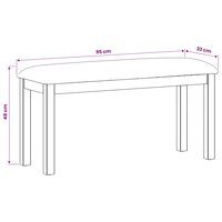Eetbank 95 x 32 x 45 cm Massief Eikenhout Beige 7