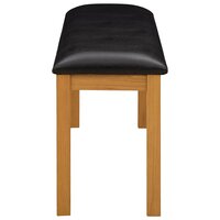 Eetbank 95 x 32 x 45 cm Massief Eikenhout Zwart 4