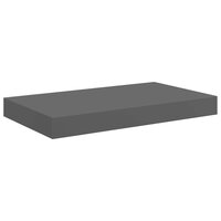 Wandschap zwevend 40x23,5x3,8 cm MDF hoogglans grijs 2