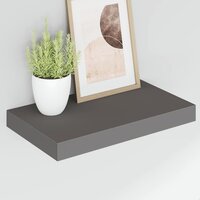 Wandschap zwevend 40x23,5x3,8 cm MDF hoogglans grijs 4