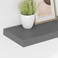 Wandschap zwevend 60x23,5x3,8 cm MDF hoogglans grijs 4