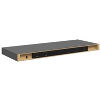 Wandschap zwevend 60x23,5x3,8 cm MDF hoogglans grijs 8