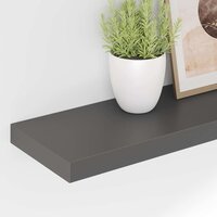 Wandschap zwevend 80x23,5x3,8 cm MDF hoogglans grijs 4