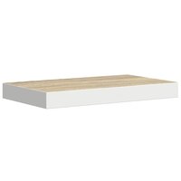 Wandschap zwevend 50x23,5x3,8 cm MDF eikenkleurig en wit 2