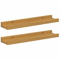 Wandplank Muurmontage 2 pcs Beige 40 x 9 x 3 cm Bewerkt hout 2