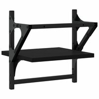 Wandschappen met stangen 2 st 30x25x30 cm zwart 7