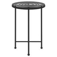 Eettafel &amp;Oslash;55 cm gehard glas en staal zwart 3
