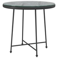 Eettafel &amp;Oslash;80 cm gehard glas en staal zwart 2