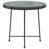Eettafel &amp;Oslash;80 cm gehard glas en staal zwart 3