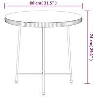 Eettafel &amp;Oslash;80 cm gehard glas en staal zwart 6