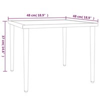 Tuintafel 48x48x37 cm staal grijs 6