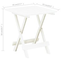 Tuintafel inklapbaar 45x43x50 cm kunststof wit  7