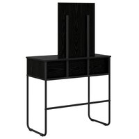 Kaptafel Zwart eiken 81 x 40 x 131 cm Bewerkt hout 6