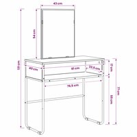 Kaptafel Gerookt eiken 81 x 40 x 131 cm Bewerkt hout 8