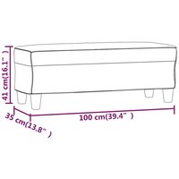 Bankje 100x35x41 cm stof lichtgeel 7