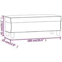 Bankje 100x35x41 cm microvezelstof beige 7