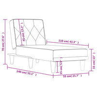 Chaise longue fluweel donkergrijs 9