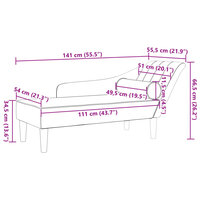 Chaise longue met kussens fluweel lichtgrijs 8