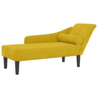 Chaise longue met kussens fluweel geel 2