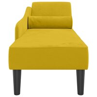 Chaise longue met kussens fluweel geel 4