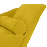 Chaise longue met kussens fluweel geel 6
