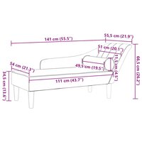 Chaise longue met kussens fluweel geel 8