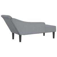 Chaise longue met kussens stof lichtgrijs 5