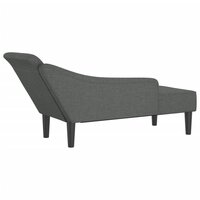 Chaise longue met kussens stof donkergrijs 5
