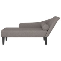 Chaise longue met kussens stof taupe 3