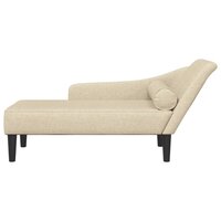 Chaise longue met kussens stof cr&amp;egrave;mekleurig 3
