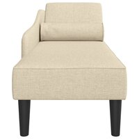 Chaise longue met kussens stof cr&amp;egrave;mekleurig 4